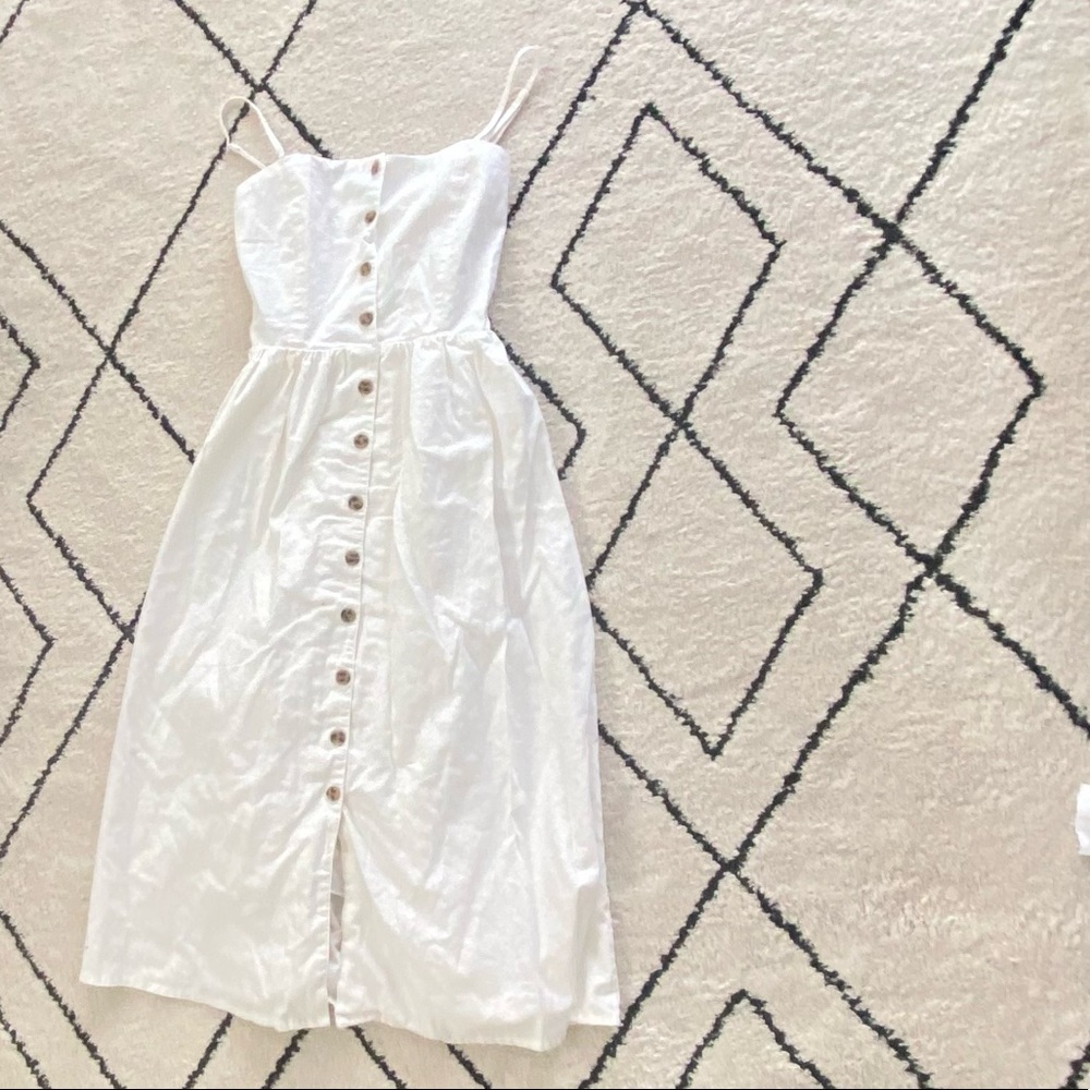 White midi dress